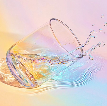 Set of Six Iridescent Drinking Glasses