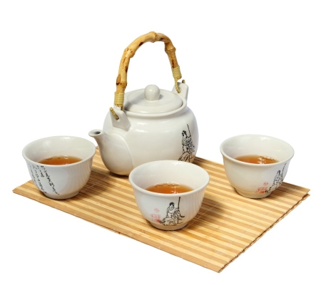 Japanese White Porcelain Tea Set