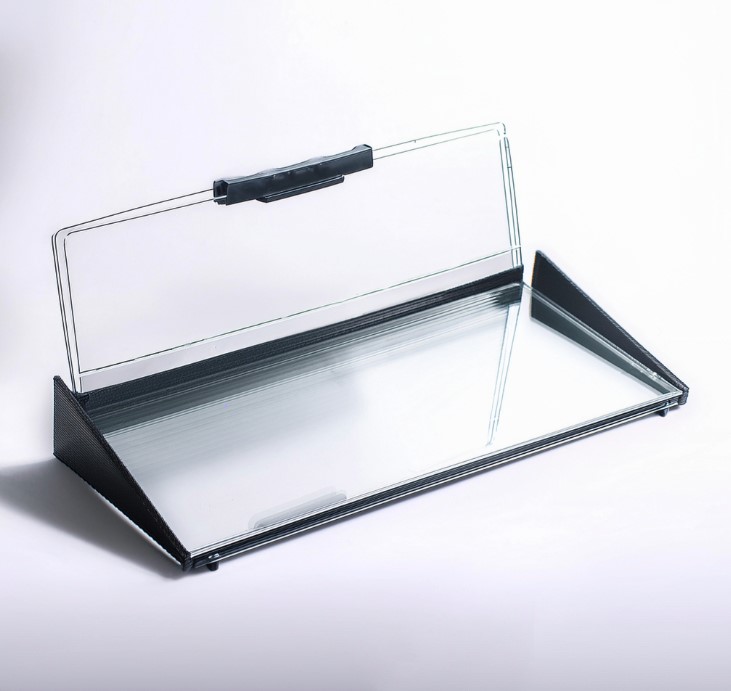 Glass Desk Whiteboard with Storage - Desk Organizers for Home Office