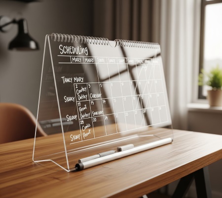 Clear Dry Erase Board Calendar with Light