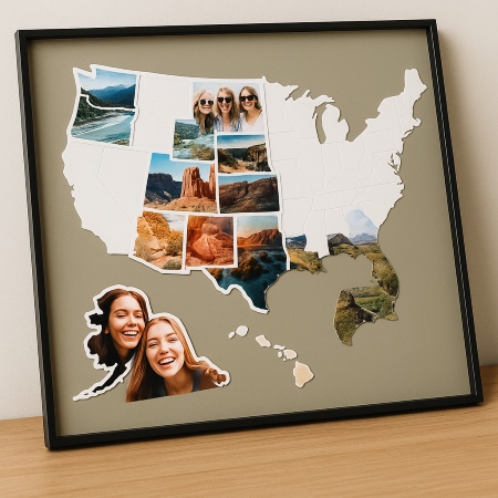 USA Photo Map - 50 States Travel Map