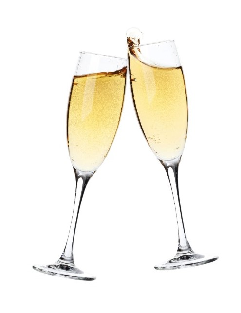 Set of Two "Mr. and Mrs." Personalized Champagne Glasses
