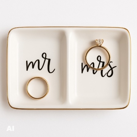 Mr and Mrs Ring Dish - Personalized Wedding Gift