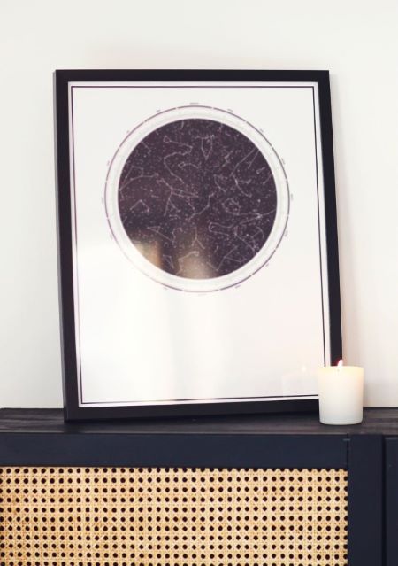 Personalized Star Map with Couple's Names and Special Date Message