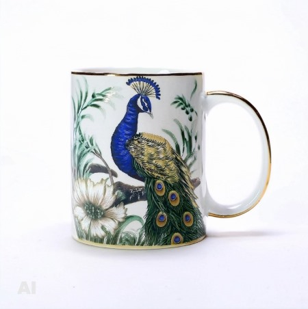 Peacock Porcelain Mug