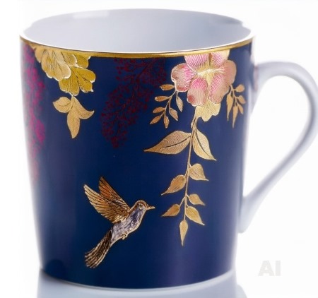 Sara Miller London - Fine China Mug with Gold Detailing