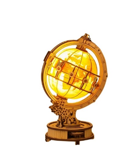 3D Wooden Globe Puzzles With Built-In LED