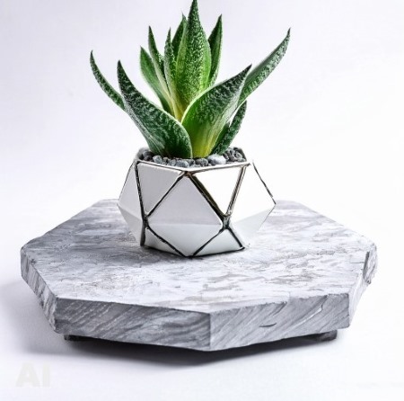 Magnetic floating pot for succulent plants