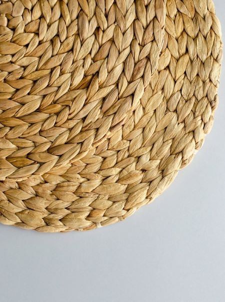 Set of Six Braided Straw Table Mats for Dining Table