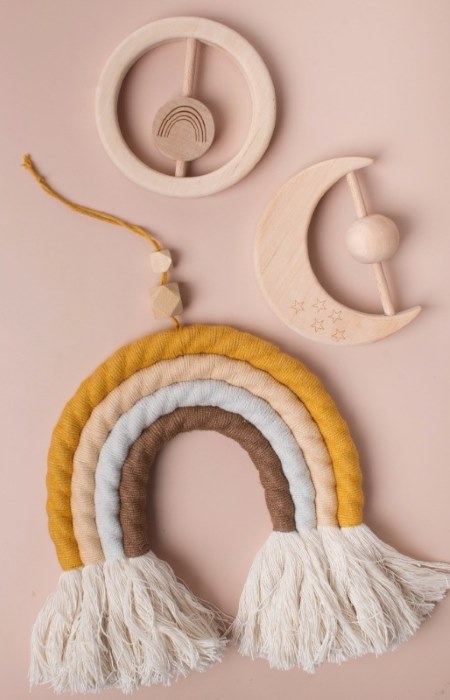 Macrame Rainbow Charm - Essential Oil Diffuser