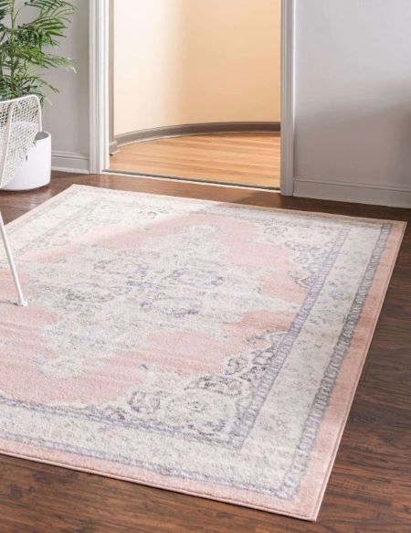 Peach Pink Boho Rug